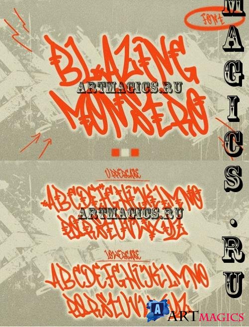 Blazing Monstro - Freestyle Graffiti Font - VDNJNGN