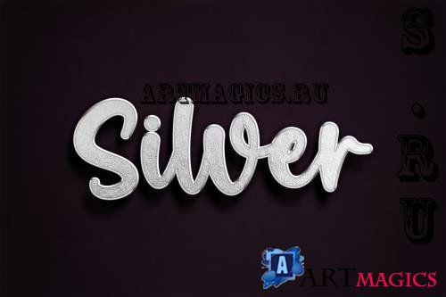 Glitter Silver Text Effect Mockup - ZRWL2AB