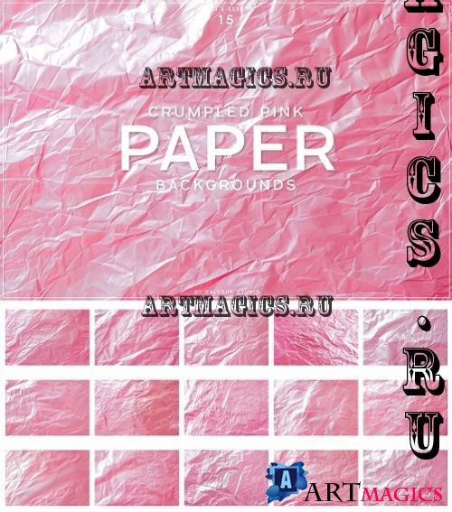 Crumpled Pink Paper Backgrounds - XXYUKEG