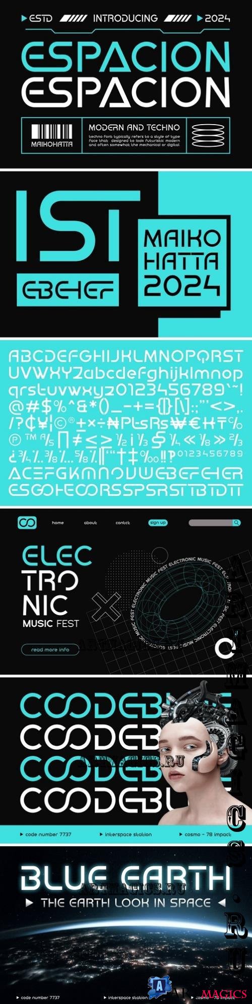 Espacion - Modern Techno Font - 280625841 - RNR3U7U