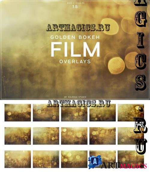 Golden Bokeh Film Overlays - MM7FLP5