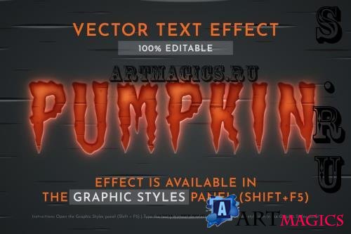 Pumpkin Glow Editable Text Effect - 287983132