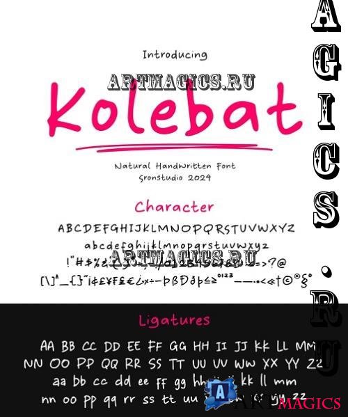 Kolebat - Natural Handwritten Font - 280287970 - 9GAE3UV