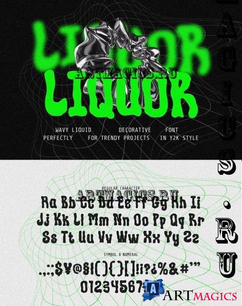 Liquor - Wavy Liquid Font - 280356724 - JKVQL8H