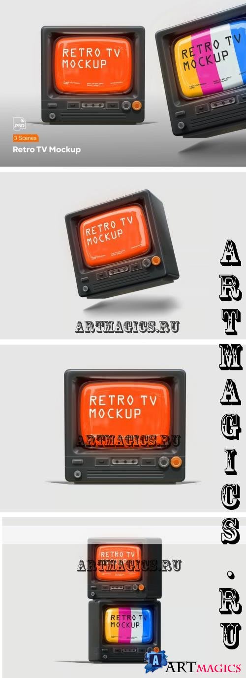 Retro TV Screen Mockup - U9K422K