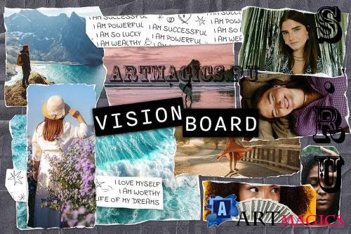 Vision Board PSD Photo Effect - P5U85Z7