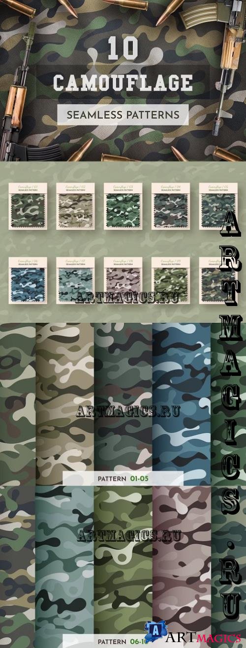 10 Seamless Camouflage Patterns - 282676859