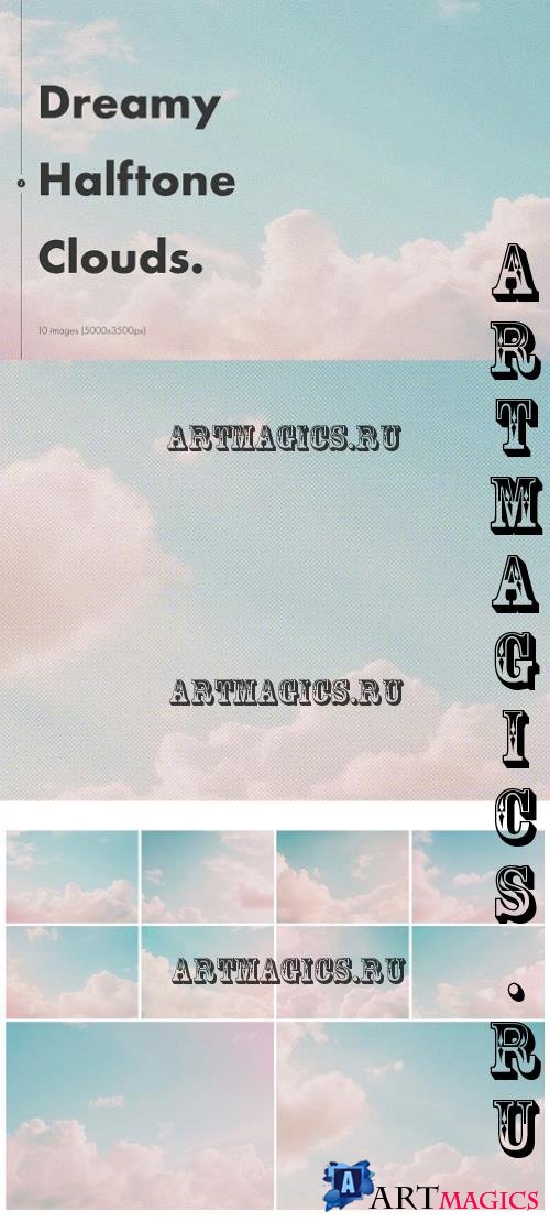 Dreamy Halftone Clouds Backgrounds - W5L8VAV