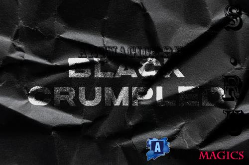 Black Crumpled Paper Texture - PZ9QHBC