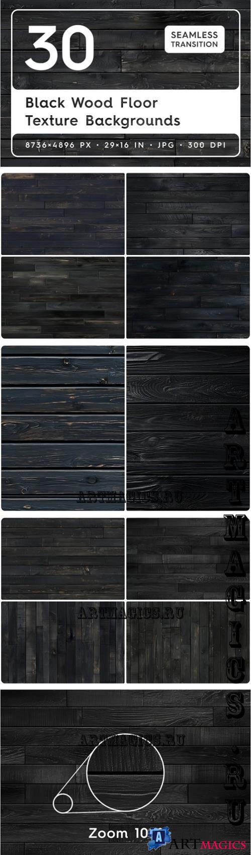 30 Black Wood Floor Textures - 287460607