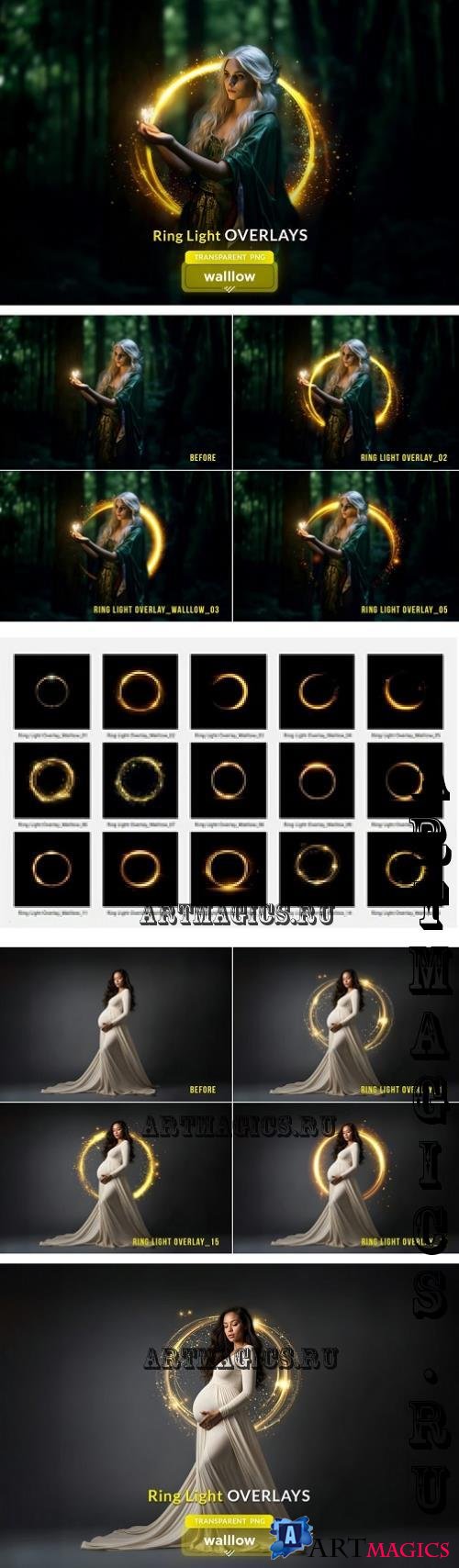 Gold ring light PNG photo overlays - 287538594