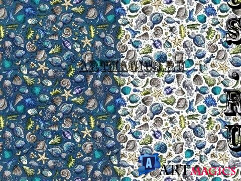 Underwater Cartoon Seamless Pattern - 6NKGKFT