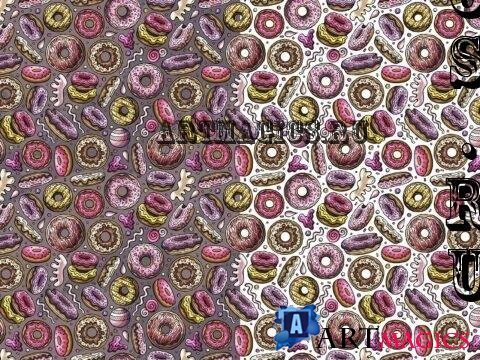 Donuts Cartoon Seamless Pattern - ZFN54HA