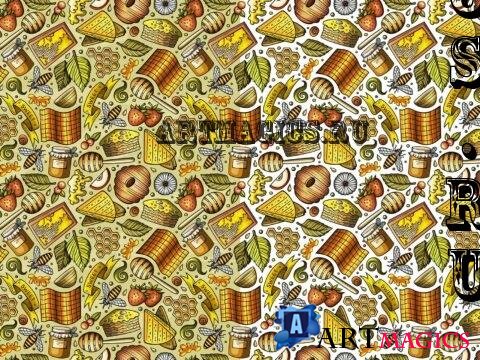 Honey Cartoon Seamless Pattern - 98C789H