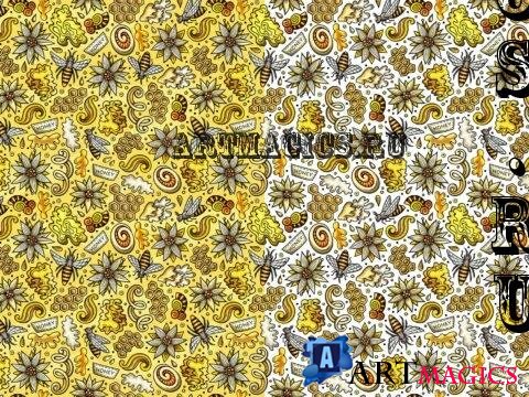 Honey Cartoon Seamless Pattern - GA6WUEG