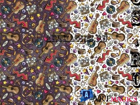 Musical Cartoon Seamless Pattern - DKRZV6X