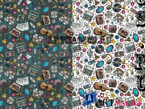 Musical Cartoon Seamless Pattern - EGTU8RH