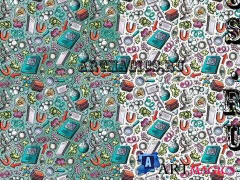 Science Cartoon Seamless Pattern Z38XBD3