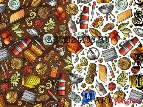 Picnic Cartoon Seamless Pattern - TECBH5P