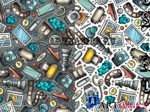 Photo Cartoon Seamless Pattern - MUJZM8Z