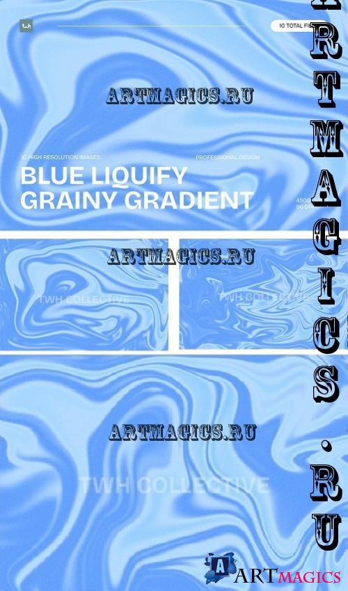 Blue Liquify Grainy Gradient Background | 002 - WTJ2842