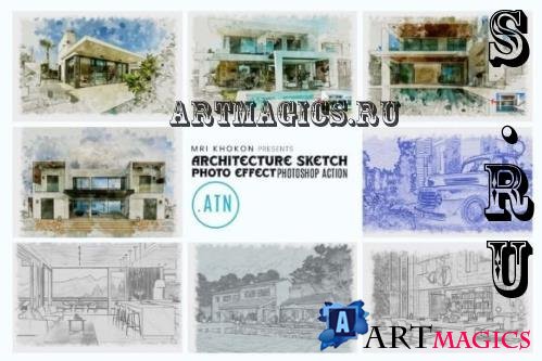 Architecture Sketch Photoshop Action - 284293551