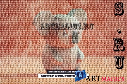 Knitted Wool Photo Effect - 288701501