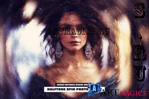 Halftone Spin Photo Effect - 288825284