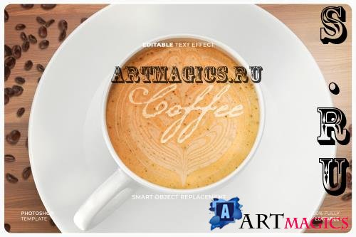 Coffee Latte Art Mockup - MPAUD2G