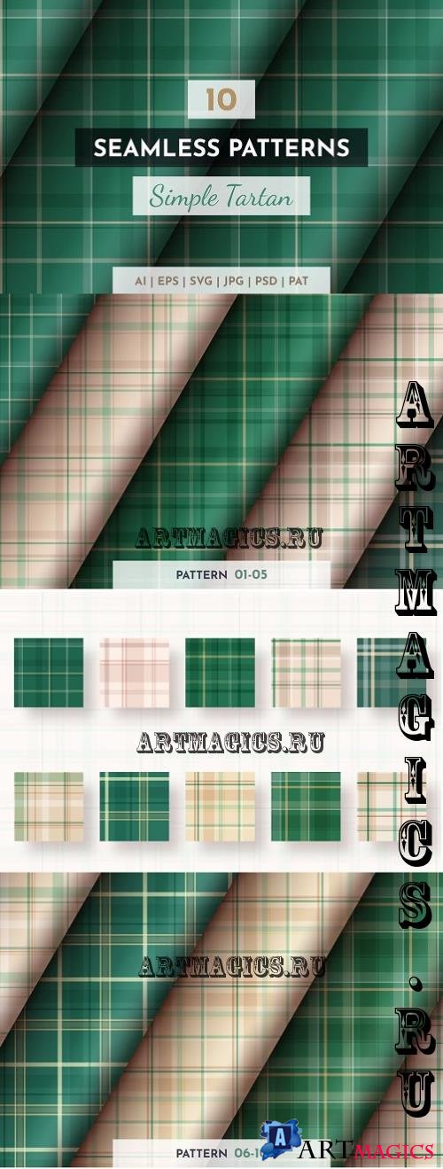 10 Seamless Simple Tartan Patterns - 282088114