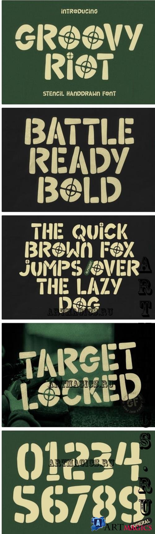 Groovy Riot - Stencil Handwritten Font