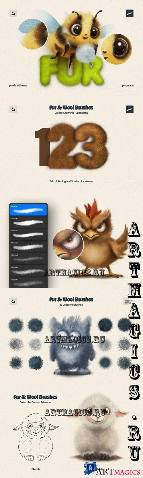 Fur Brushes for Procreate - 289219308