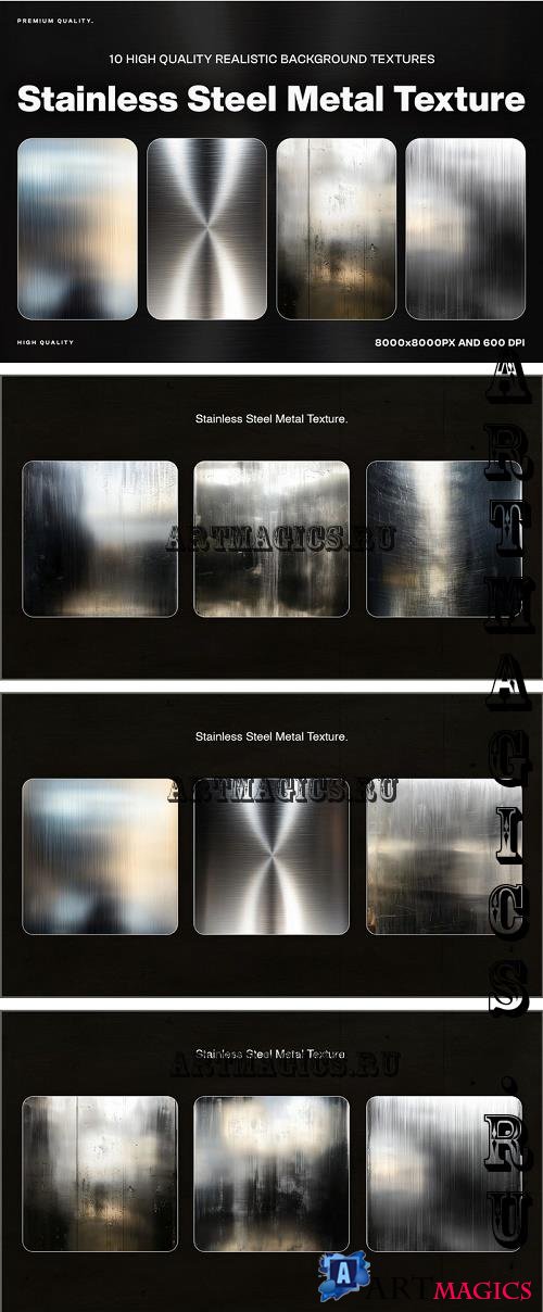 10 Stainless Steel Metal Texture - VA8UPMZ