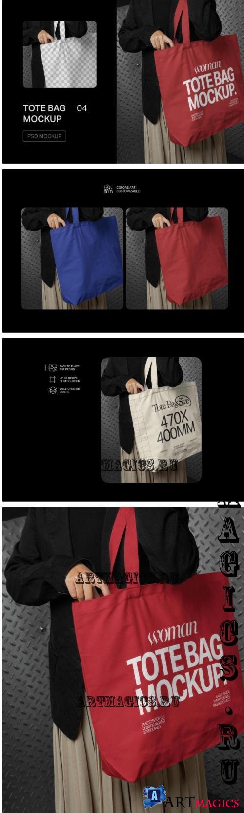 Woman Tote Bag Mockup