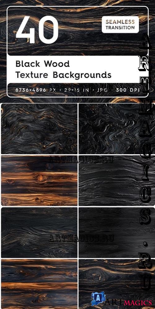 40 Black Wood Texture Backgrounds - 287220614