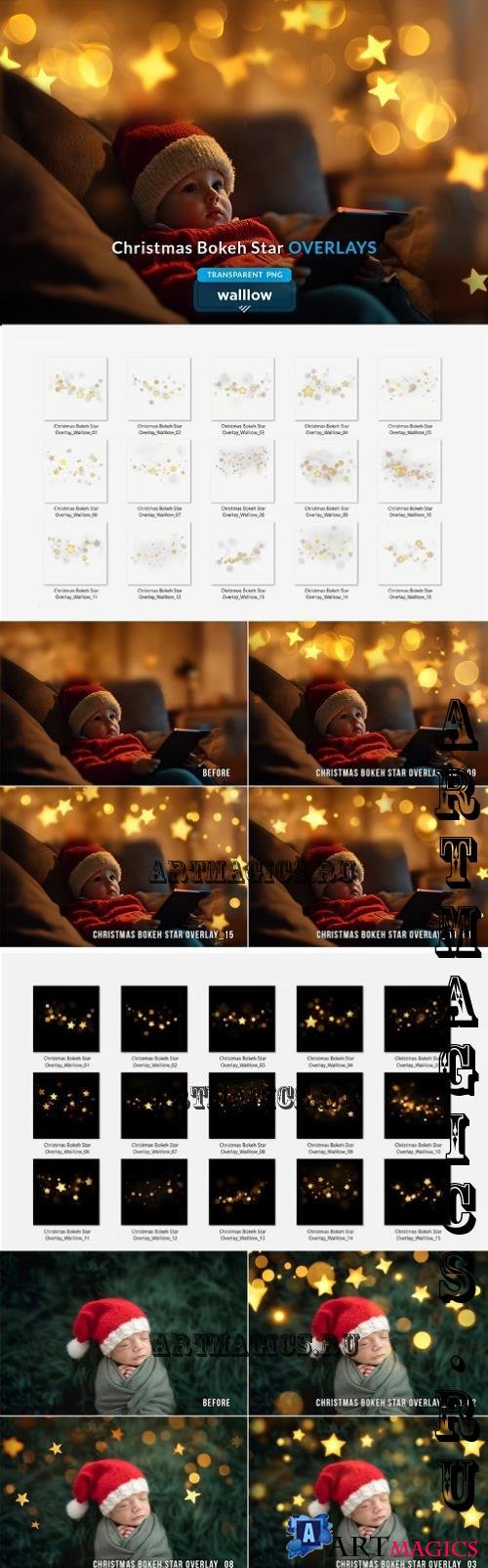 Christmas star bokeh png overlays - 287035769 - UCZ5LMD