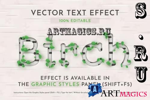 Birch Editable Text Effect - 288949431 - SABNPNE