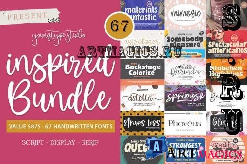 Inspired Font Bundle - 67 Premium Fonts