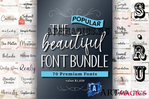 The Beautiful Font Bundle - 70 Premium Fonts