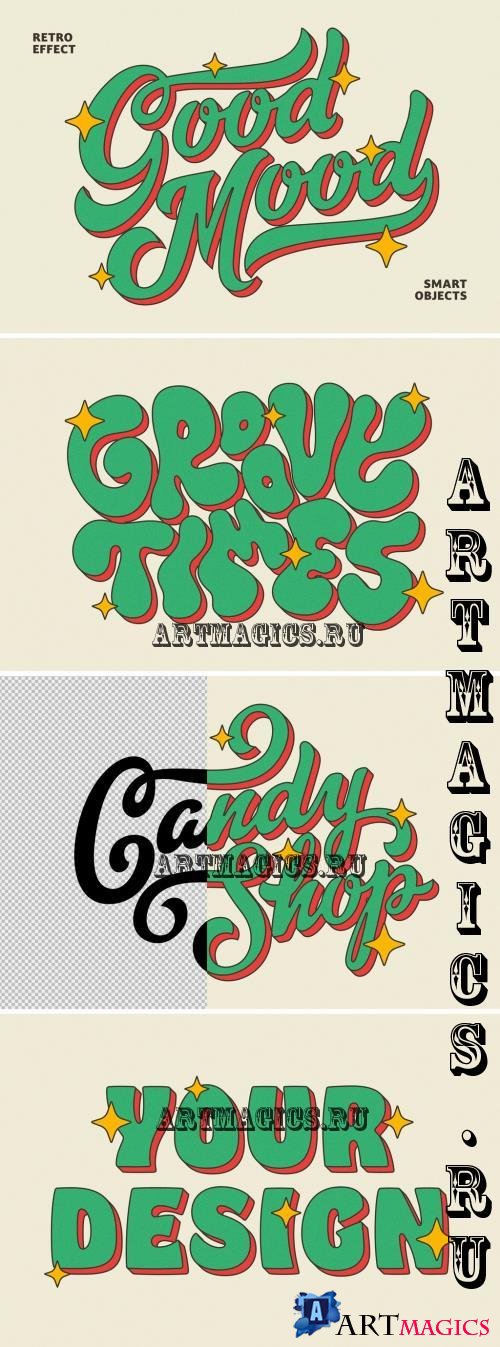 Retro 3D Volume Text & Logo Effect - 290362918