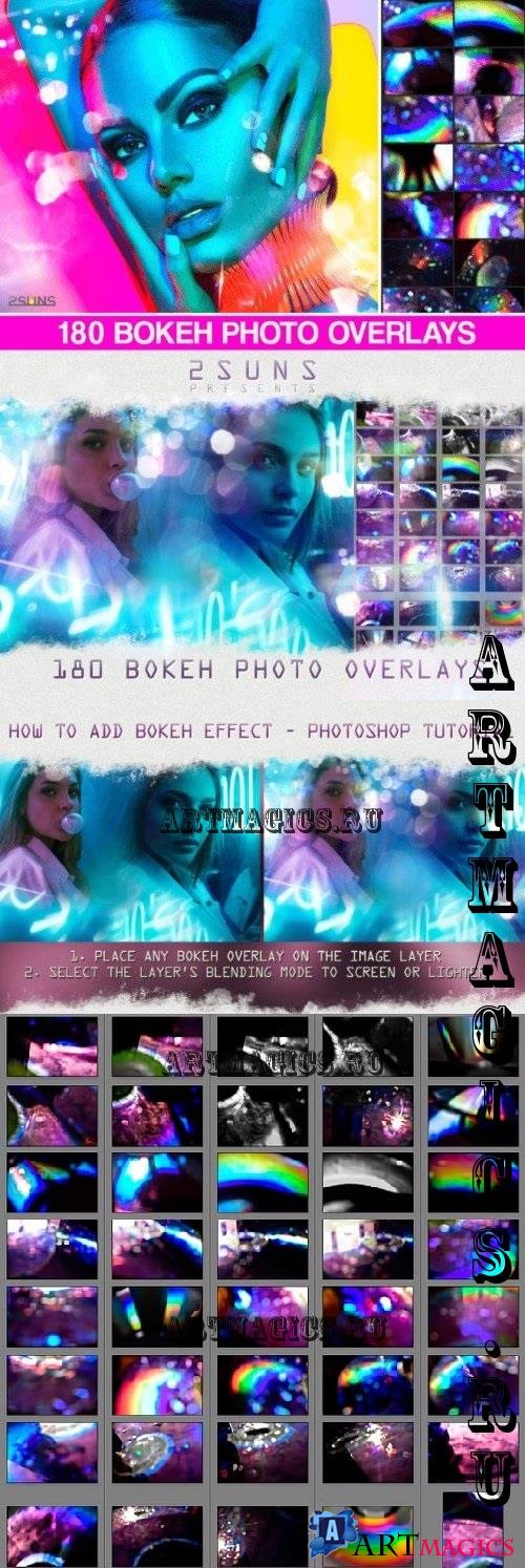 Bokeh Neon Photoshop overlays - 6913525