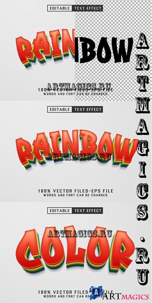 Rainbow 3d Text - Editable Text Effect - SM66F4R