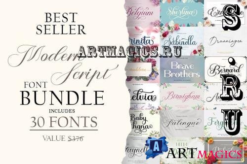 Modern Script Font Bundle - 30 Premium Fonts