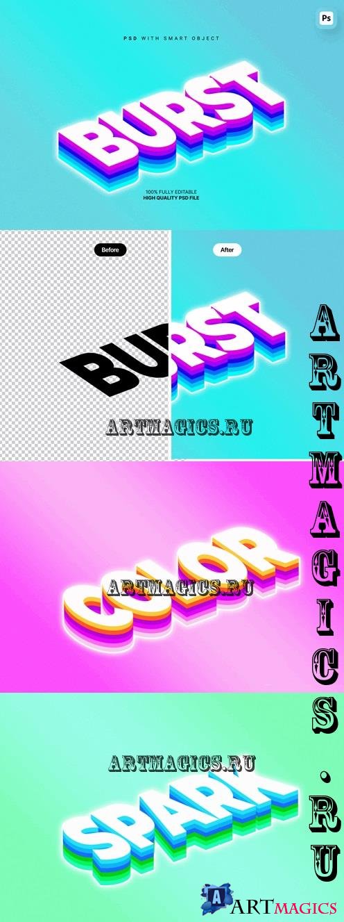 Bright Layered Text Effect - LL6XZ6N