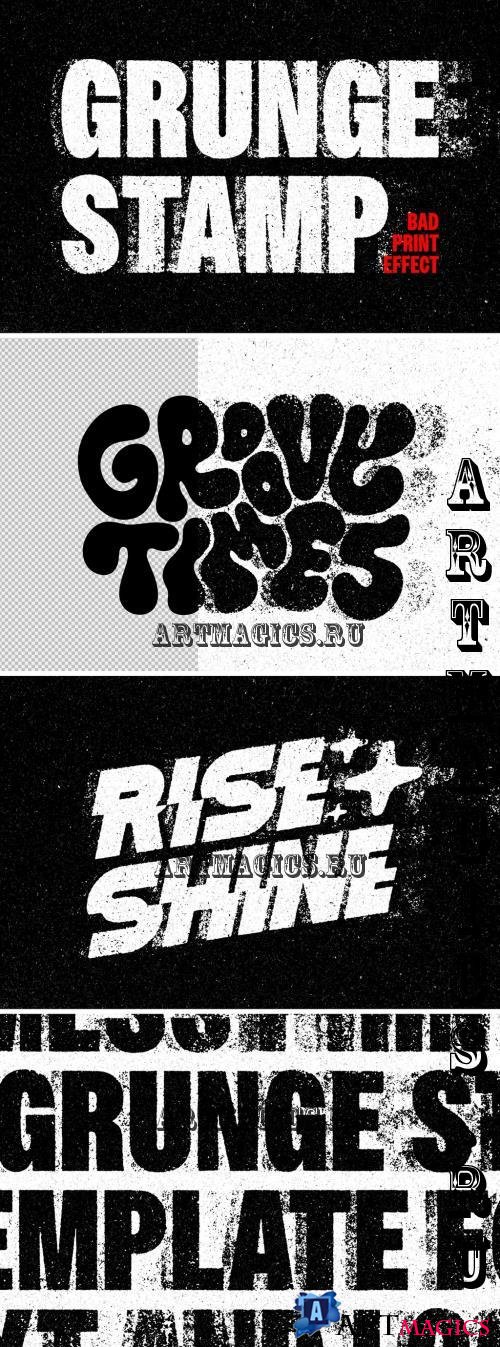 Grunge Print Stamp Text Effect - 290712173