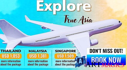 3D Travel Package Promo For Airlines And Tourism 2992477 - After Effects Templates