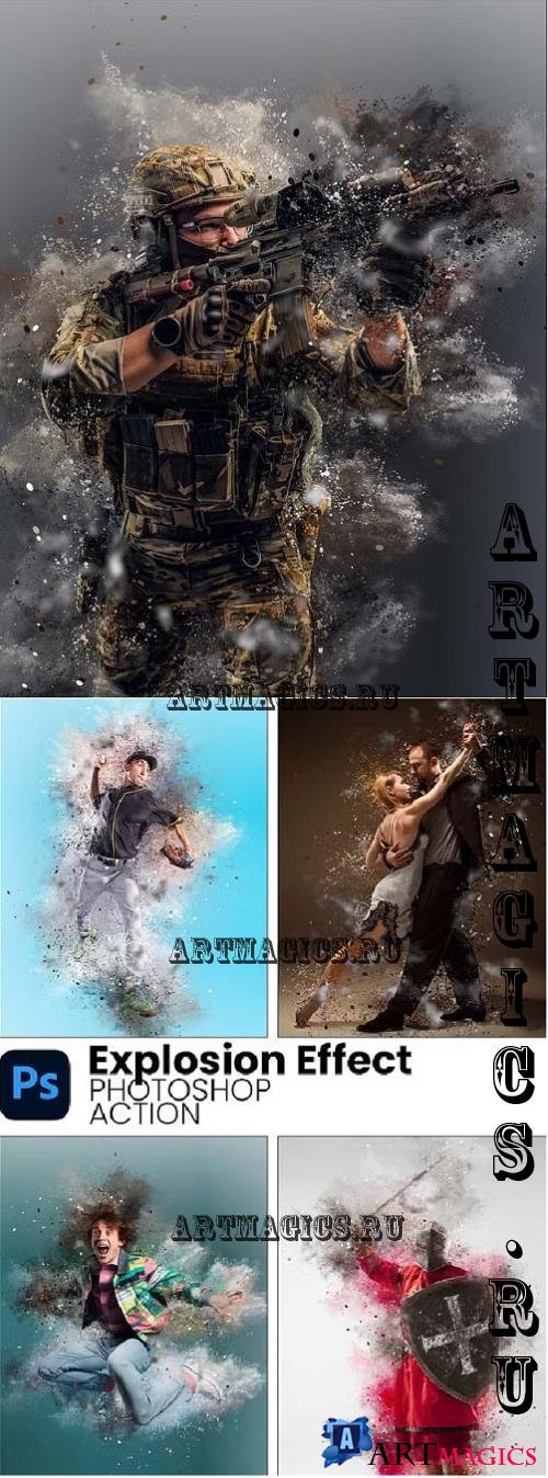 Explosion Effect Photoshop Action - 288258001