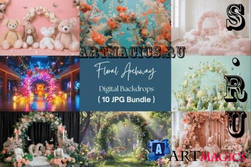 Floral Archway Digital Backdrops - 111339172