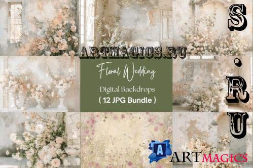 Floral Wedding Digital Backdrops - 111338892