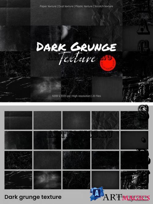 20 dark grunge texture background set - GFF6Z2S